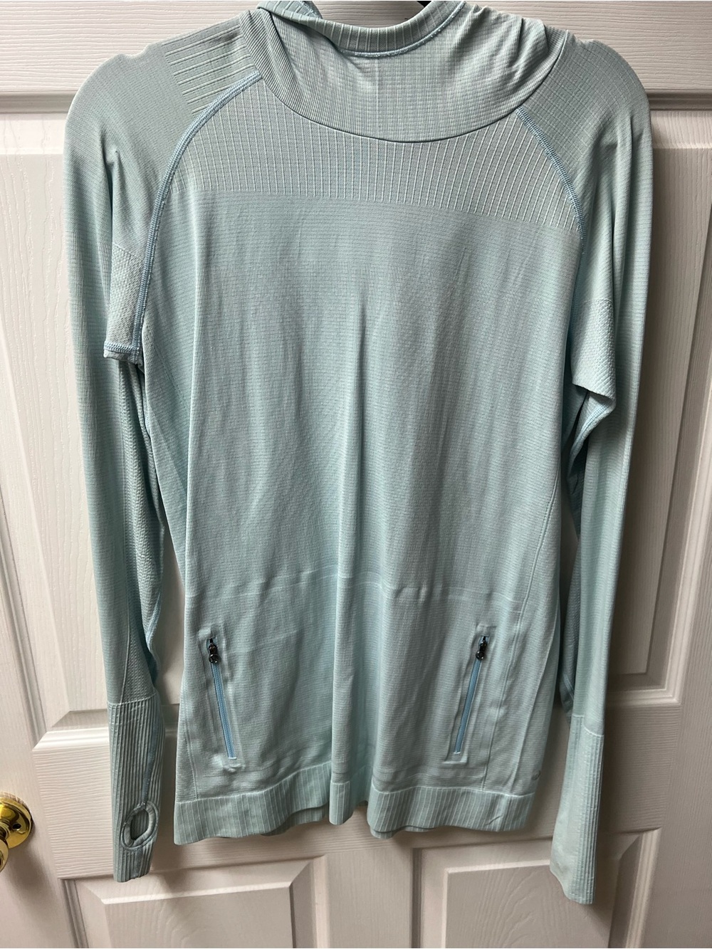 Lululemon Light Blue Long-Sleeve Performance Top with Thumbholes